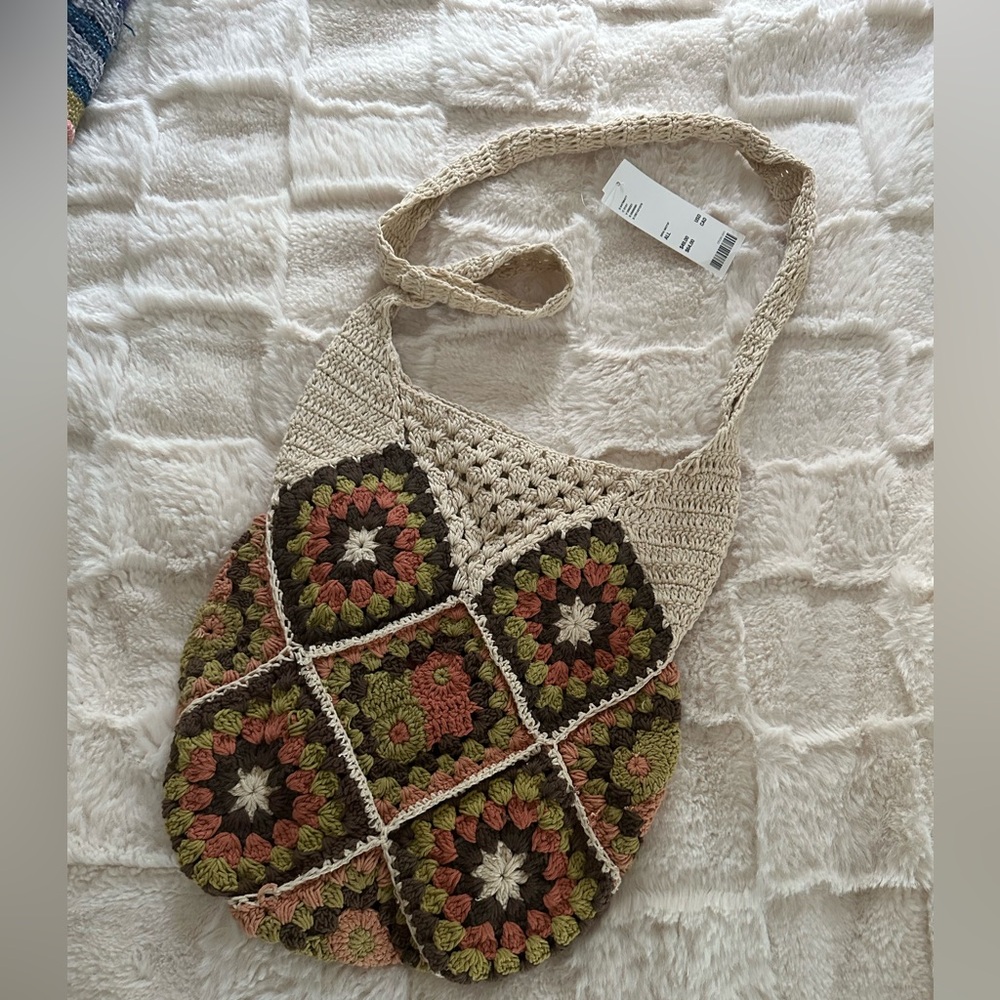 urban outfitters boho crochet woven bag